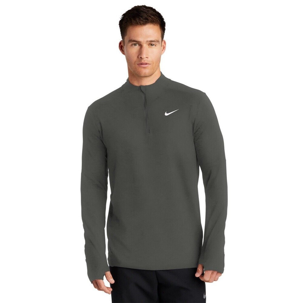 NWT Nike ElementMen's Dri-FIT 1/2-Zip Running Sweater Sz M Dark Grey Golf Swoosh